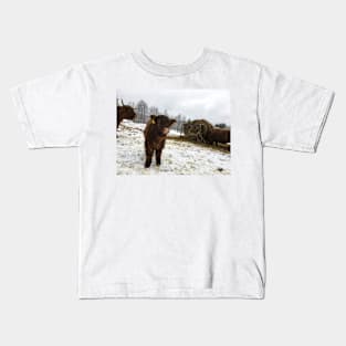 Scottish Highland Cattle Calf 1660 Kids T-Shirt